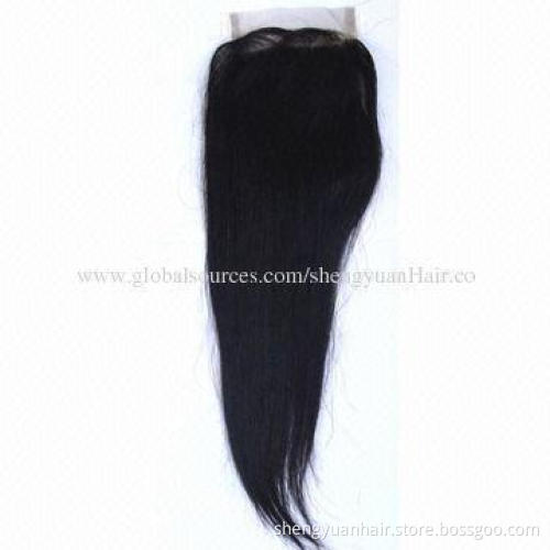 2014 hot sales human hair lace closure, virgin Brazilian straight hair, free style